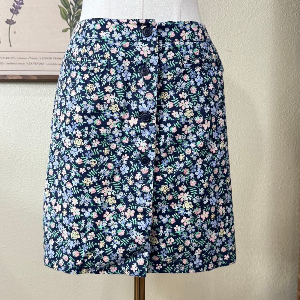 Y2k Floral Button Front Mini Skirt Cottage Fairy Forest Romantic Femme 4 4P